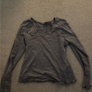 Gray Long Sleeve Top